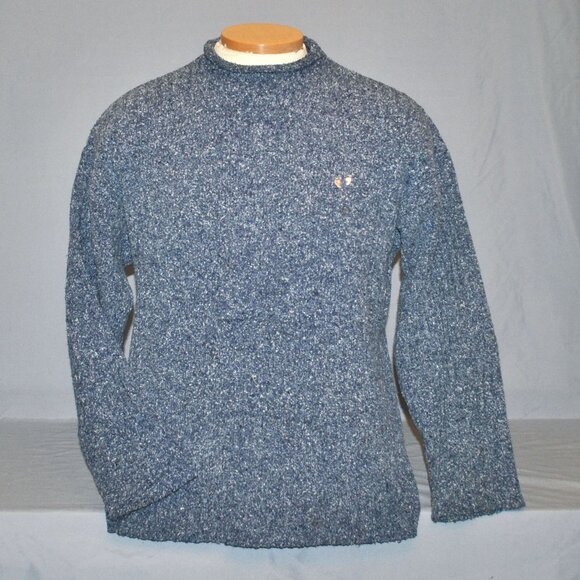 OP Other - Vintage Ocean Pacific Sweater Size XL Blue & White Knit Roll Neck Pullover